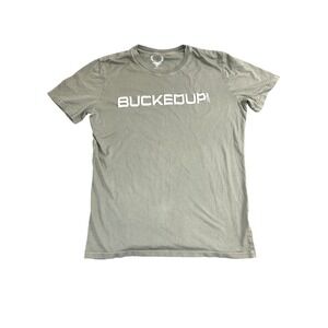 Bucked Up Mens Organic Cotton Graphic T-Shirt Medium Green Short Sleeve Logo Tee